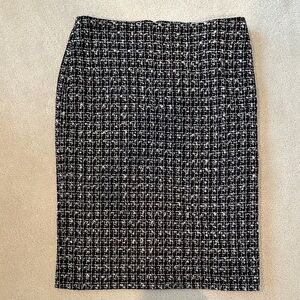 Talbots Black and White Tweed Pencil Skirt